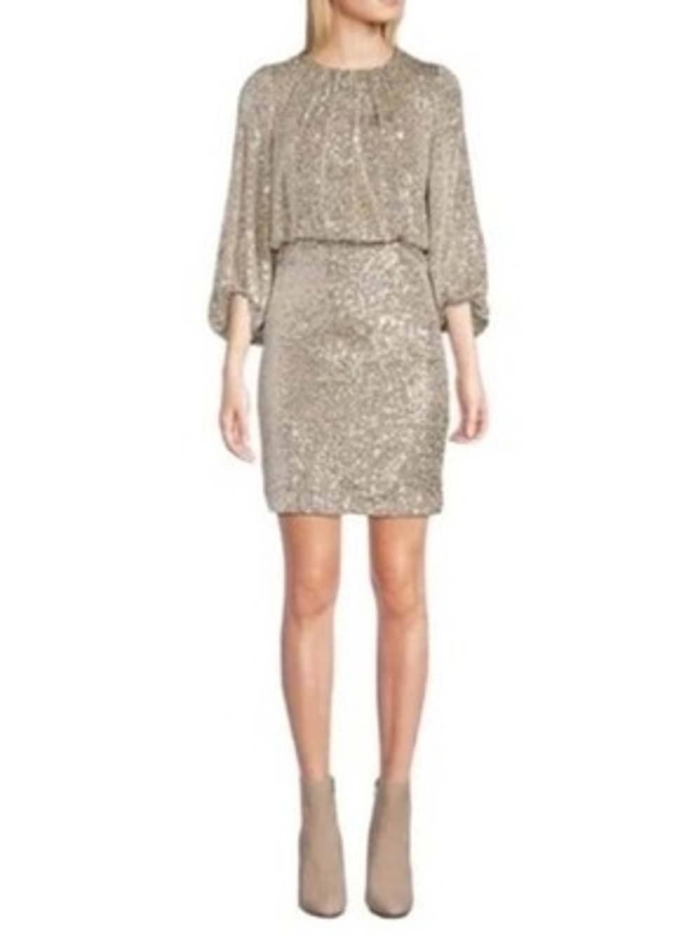 Vince Camuto Sequined Sheath Party Dress with Balloon Sleeves 8